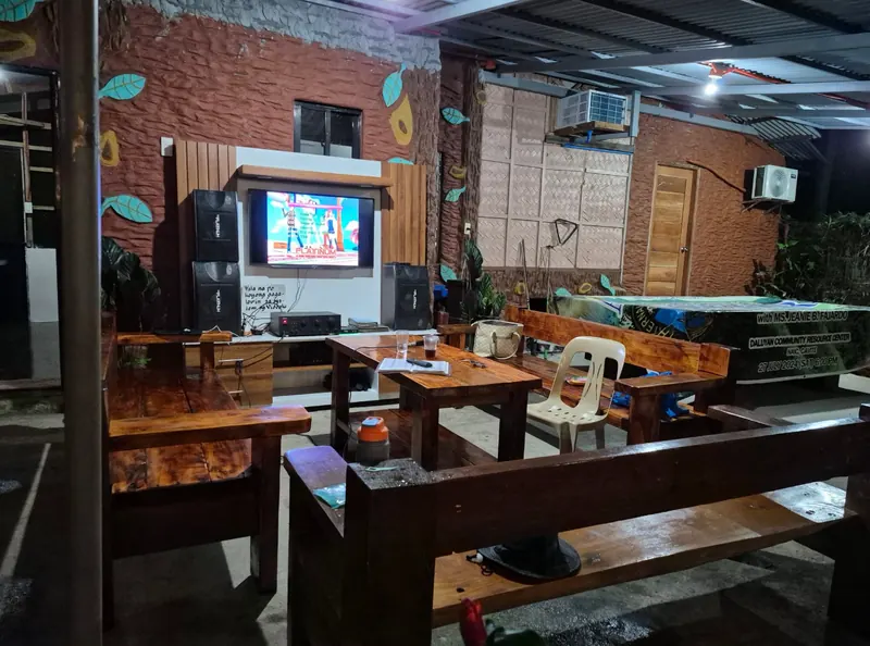 Videoke lounge lit up at night